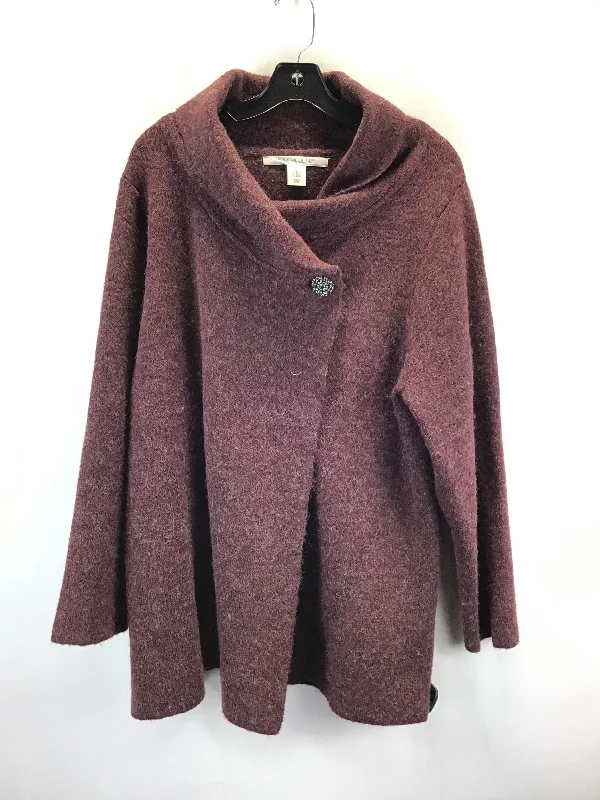 Sweater Cardigan By Max Studio In Purple, Size: 2x