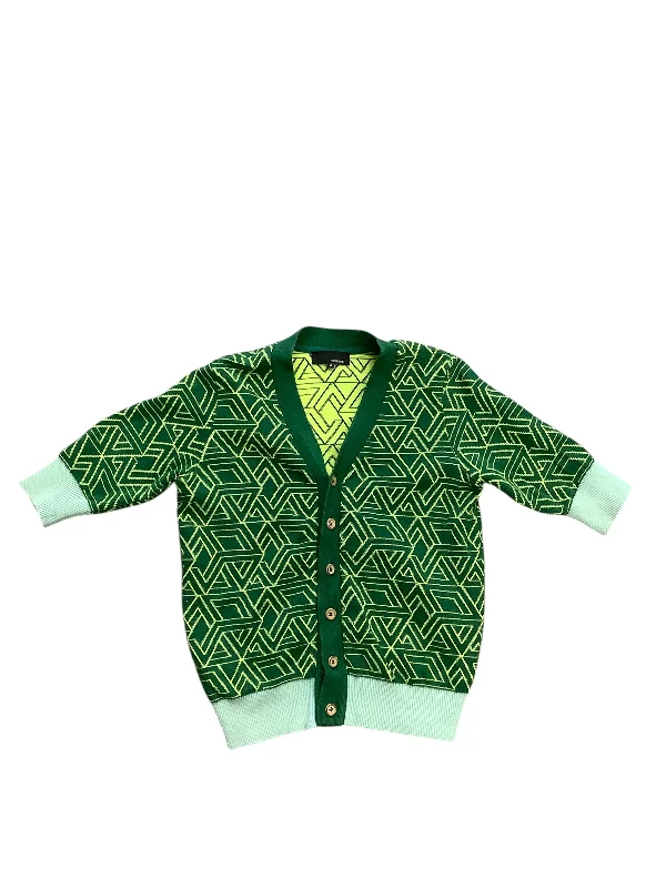 Sweater Cardigan By Cmb In Green, Size: 2