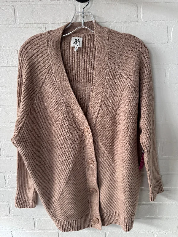 Sweater Cardigan By Dra In Tan, Size: M