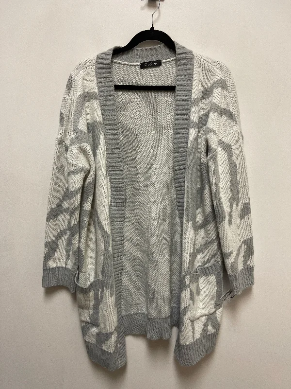 Sweater Cardigan By Clothes Mentor In Grey, Size: L