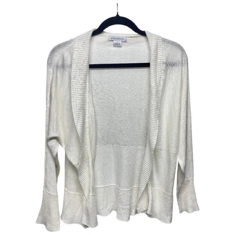 Sweater Cardigan By Liz Claiborne In White, Size: M