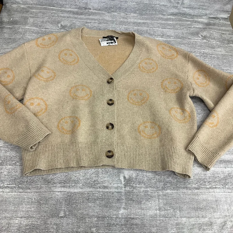 Sweater Cardigan By Forever 21 In Beige, Size: S