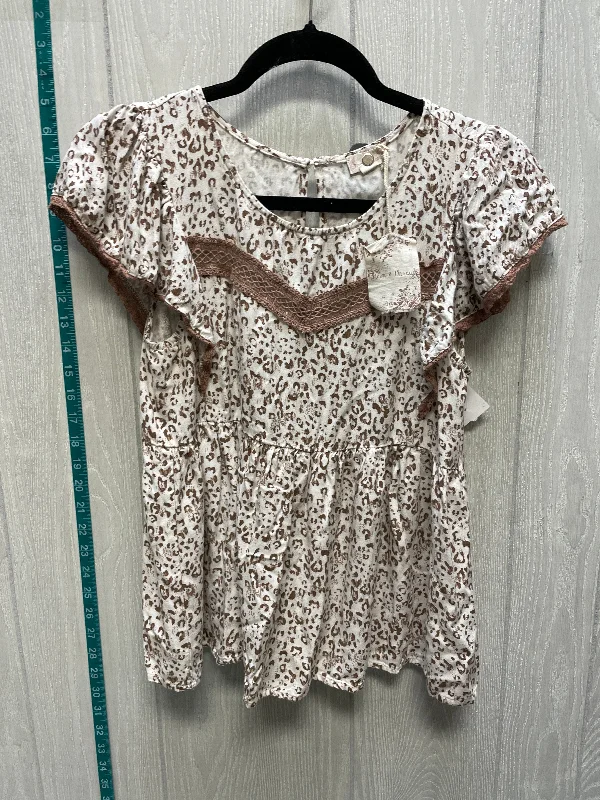 Animal Print Top Short Sleeve Hem & Thread, Size S