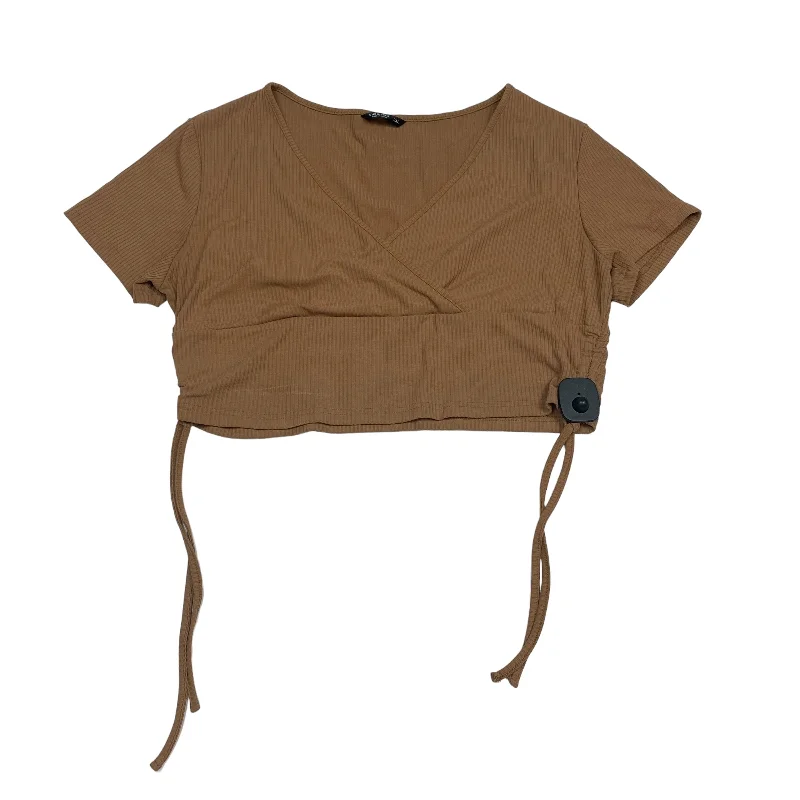 Brown Top Short Sleeve Shein, Size 2x