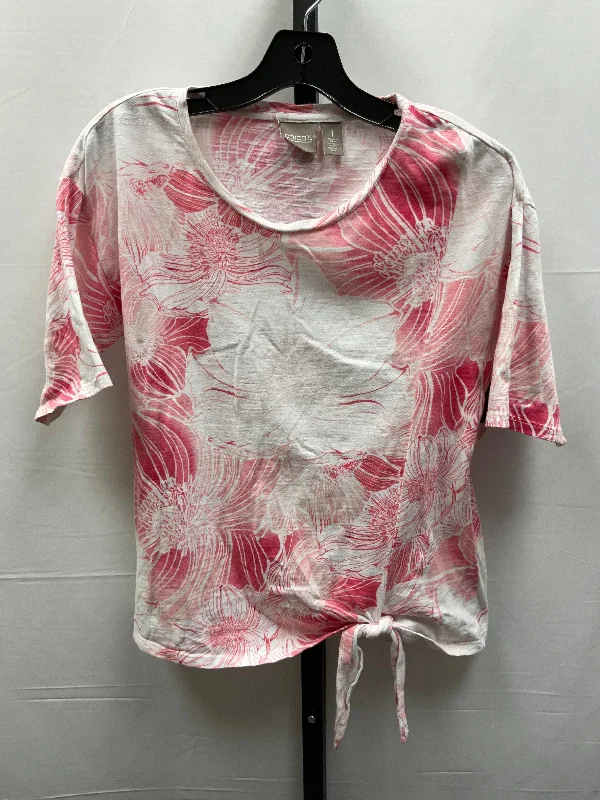 Floral Print Top Short Sleeve Chicos, Size M