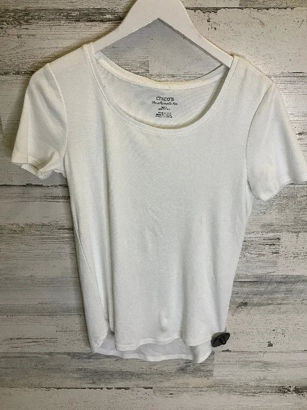 White Top Short Sleeve Basic Chicos, Size S