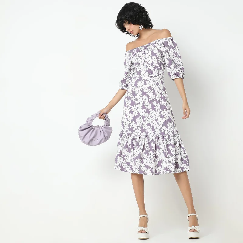 Flare Fit Floral Dress