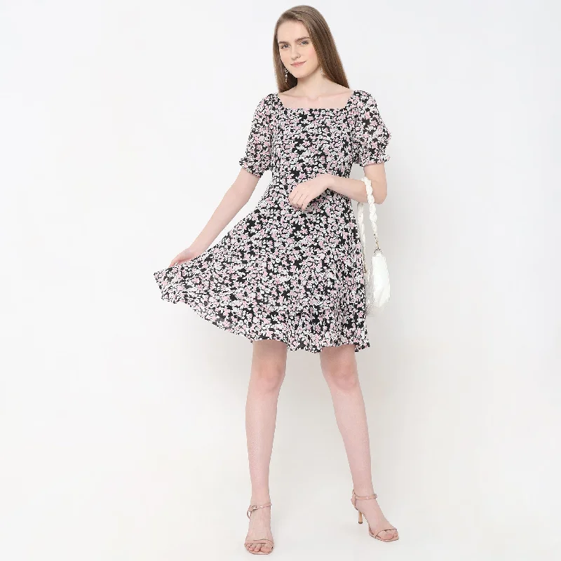 Regular Fit Floral Dress