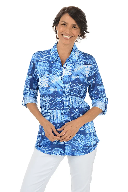 Shibori Patches Button-Front Shirt