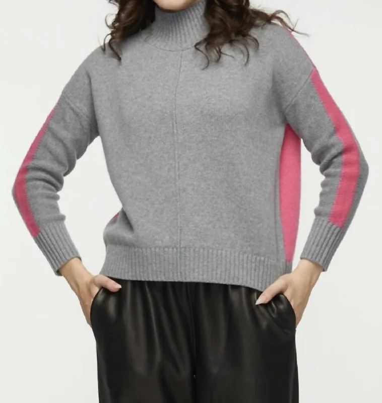 Colorblock Turtleneck Sweater In Cloud