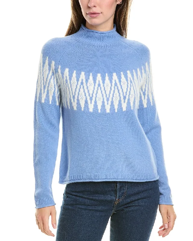 Hannah Rose Sunburst Fairisle Raglan Wool & Cashmere-Blend Sweater