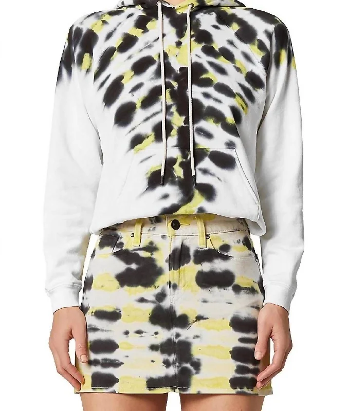 Tie-Dye Cotton Sweatshirt In White,black,yellow