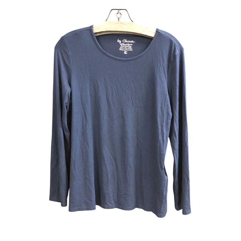 Top Long Sleeve Basic By Chicos In Blue, Size: M