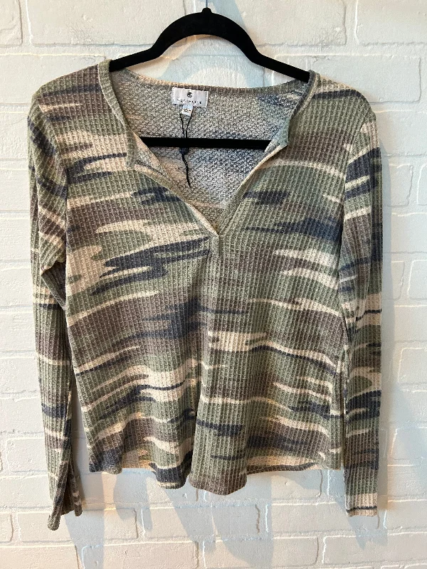 Top Long Sleeve Basic By Socialite In Camouflage Print, Size: L