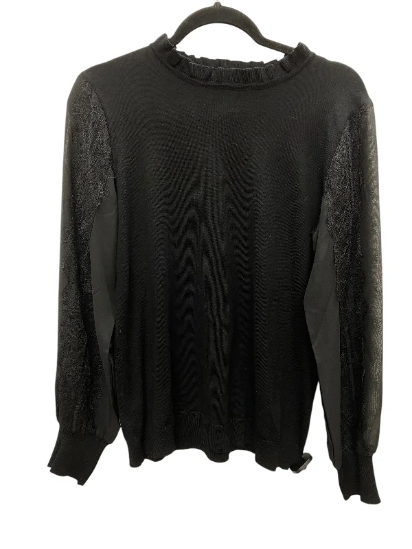 Top Long Sleeve By Adrianna Papell In Black, Size: M