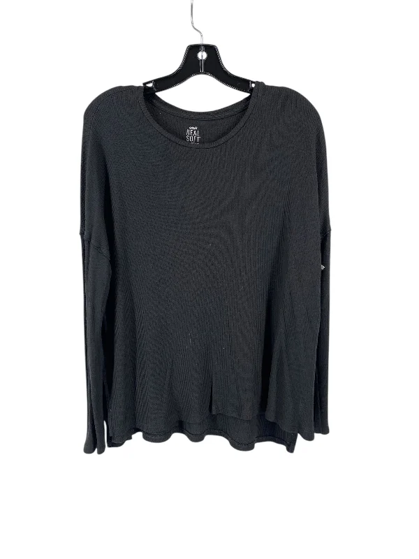 Top Long Sleeve By Aerie In Black, Size: M