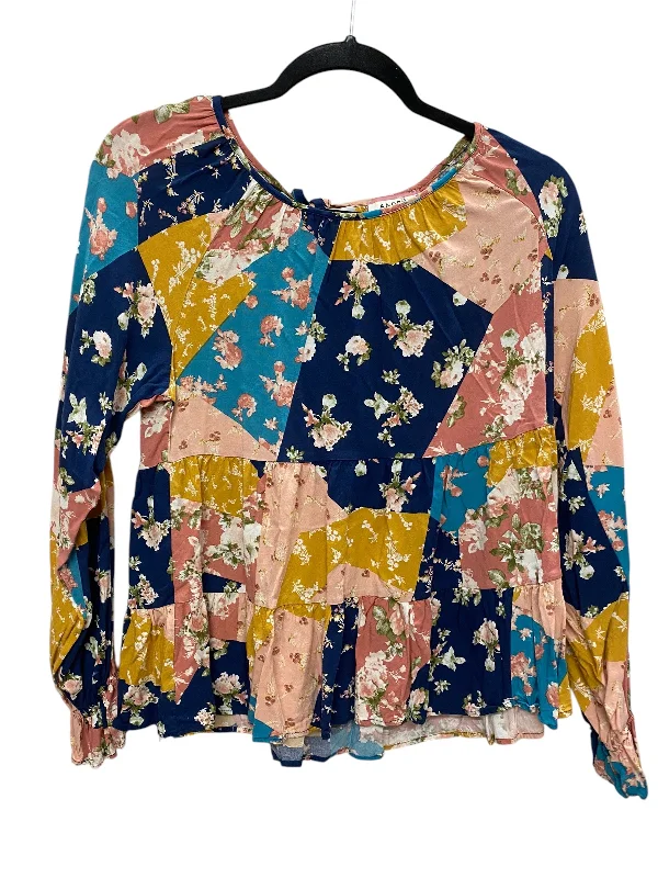 Top Long Sleeve By Andree By Unit In Multi-colored, Size: S