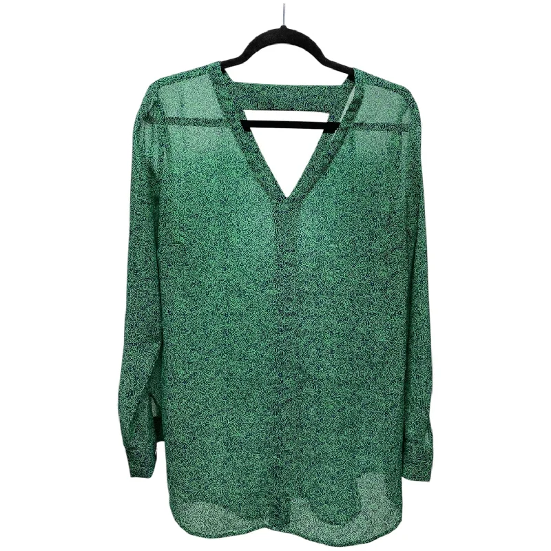 Top Long Sleeve By Cabi In Blue & Green, Size: M