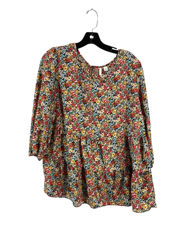 Top Long Sleeve By Cato In Floral Print, Size: L