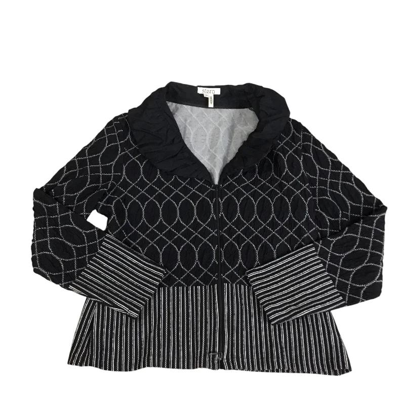 Top Long Sleeve By Clothes Mentor In Black & White, Size: M