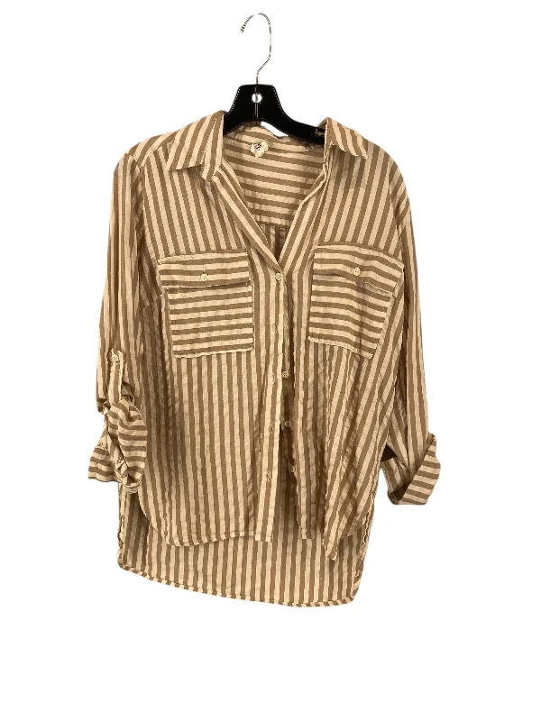 Top Long Sleeve By Clothes Mentor In Striped Pattern, Size: M