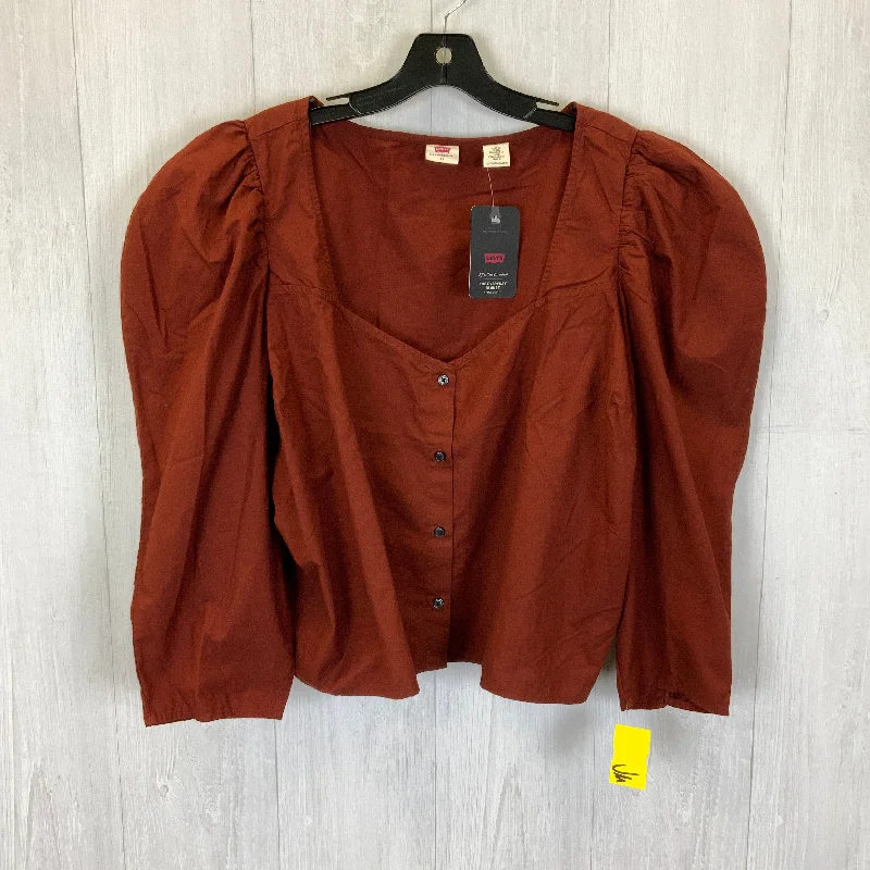 Top Long Sleeve By Levis In Brown, Size: 3x