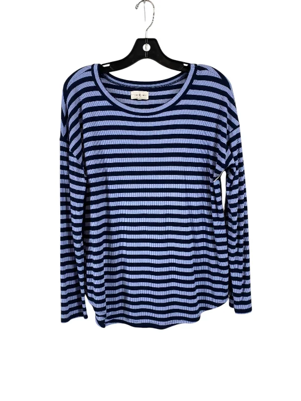 Top Long Sleeve By Lou And Grey In Striped Pattern, Size: M