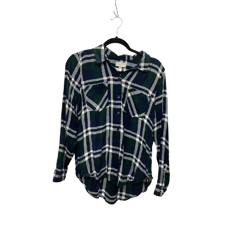 Top Long Sleeve By Lucky Brand In Plaid Pattern, Size: M