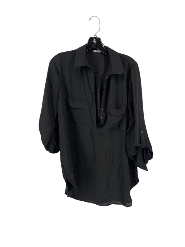 Top Long Sleeve By Pleione In Black, Size: M