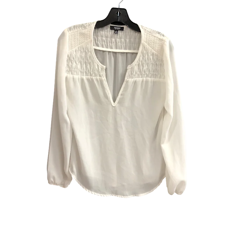 Top Long Sleeve By Premise In White, Size: Xs