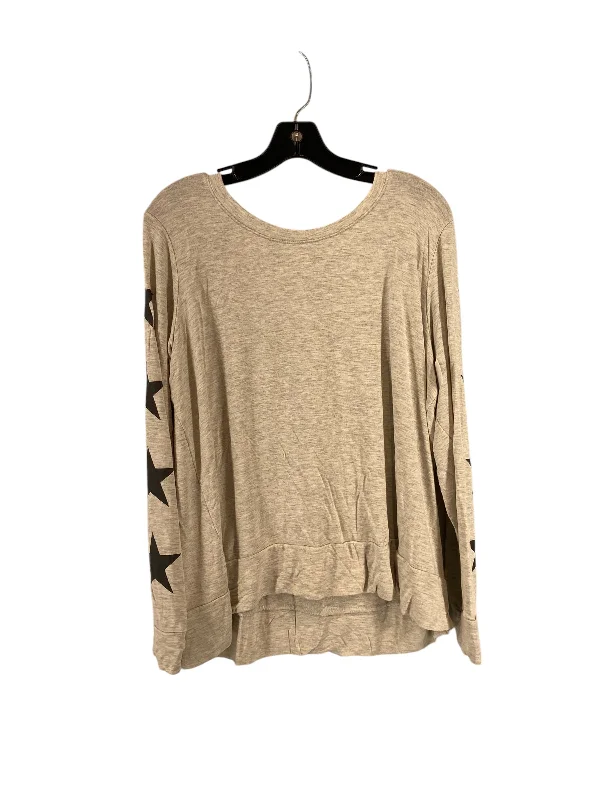 Top Long Sleeve By Workshop In Grey, Size: M