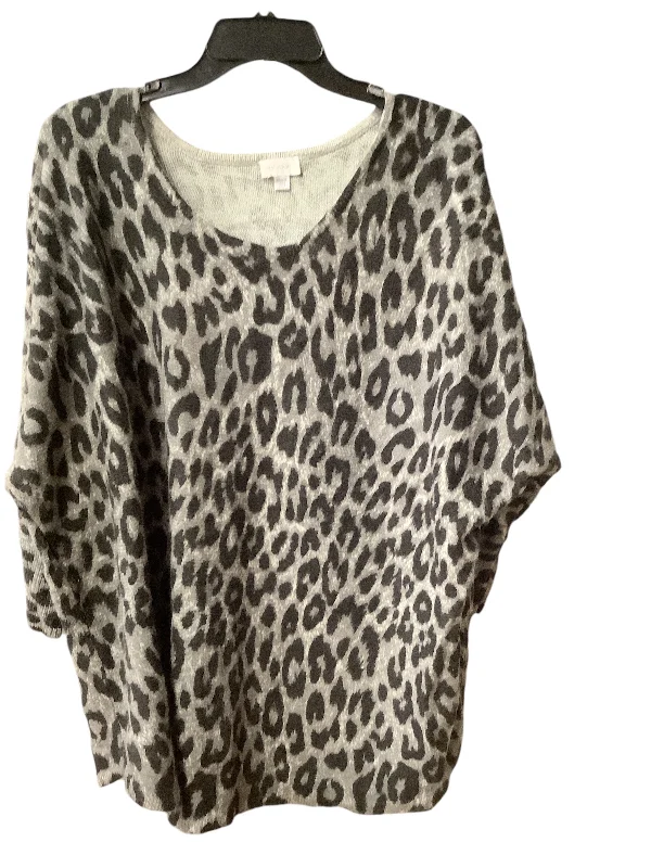 Top 3/4 Sleeve By Avenue In Animal Print, Size: 2x