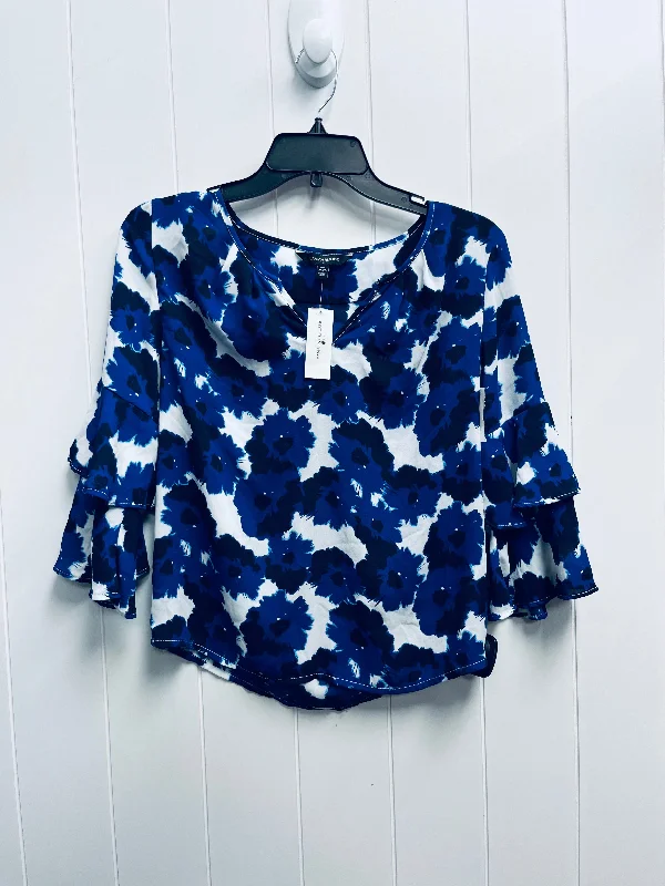 Top 3/4 Sleeve By Banana Republic In Blue, Size: Xxs