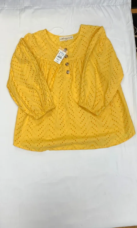 Top 3/4 Sleeve By Clothes Mentor In Yellow, Size: L