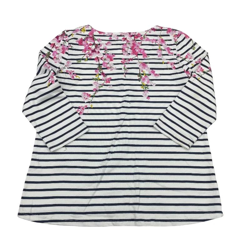 Top 3/4 Sleeve By Joules In Blue & White, Size:L