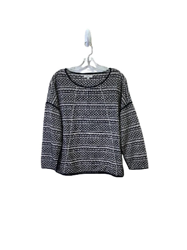 Top 3/4 Sleeve By Madewell In Black & White, Size: M