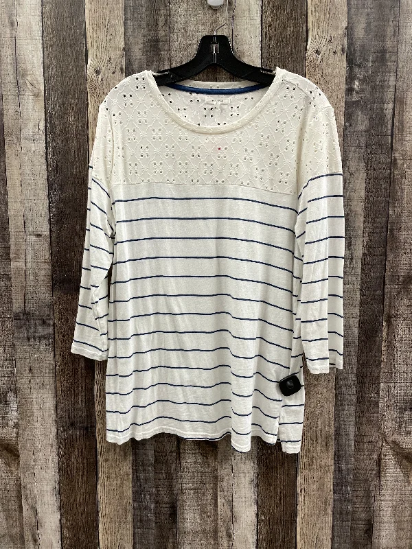 Top 3/4 Sleeve By Maurices In Striped Pattern, Size: L