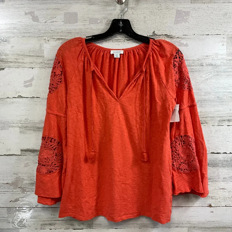 Top 3/4 Sleeve By Sundance In Orange, Size: Xs