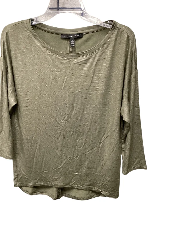 Top 3/4 Sleeve By White House Black Market In Green, Size: S